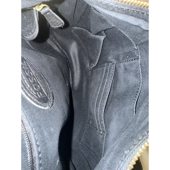 Fossil Elise Double Zip Black‎ Pebbled Leather Crossbody Shoulder Bag Purse - Picture 13 of 16